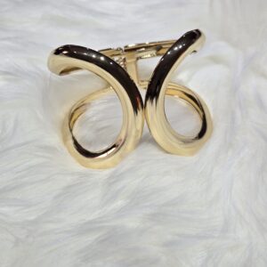 Alternative view of Gold Curved Chunky Bangle