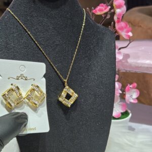 Square-Cut Clear Crystal Jewelry Set